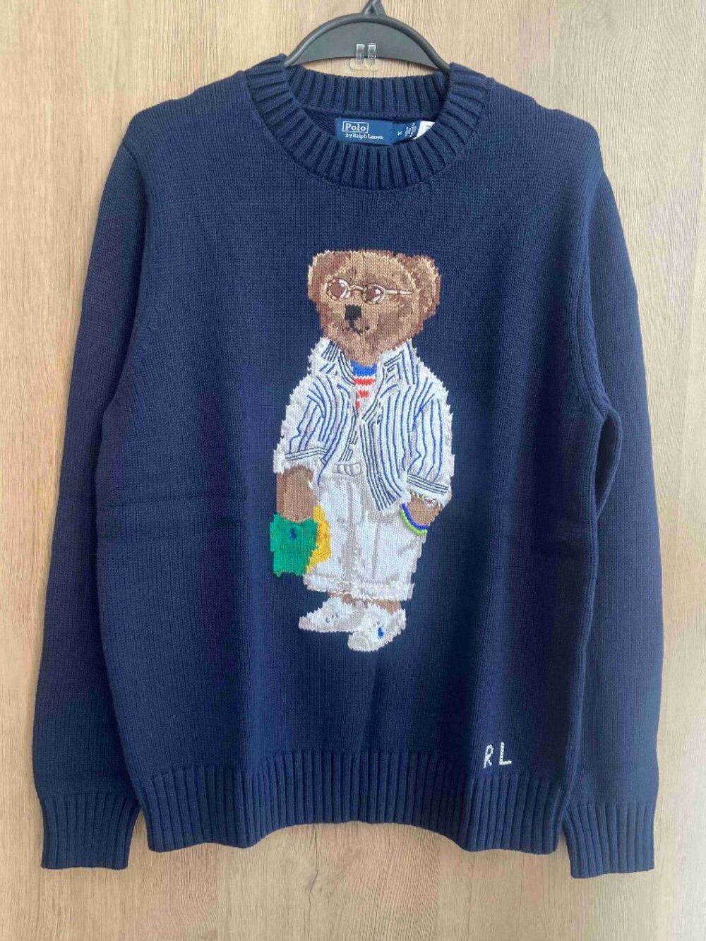 Polo Ralph Lauren Navy Polo Bear Crewneck Knit Sweater